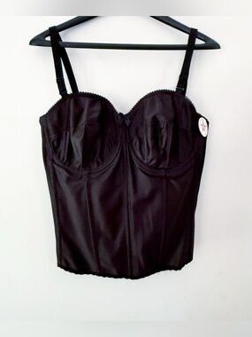 NWT Vintage Women 80s 90s Black Mesh Underwire Corset Size 42D Sexy Feminine
